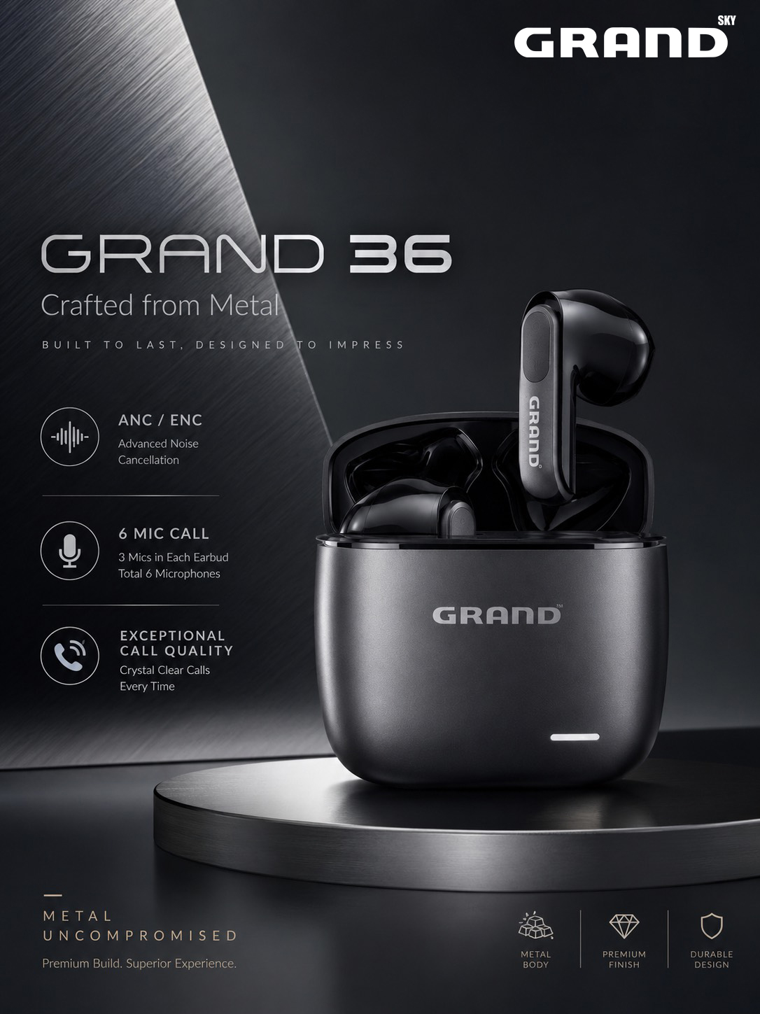 ایرپاد بلوتوثی گرند اسکای مدل GRAND36
