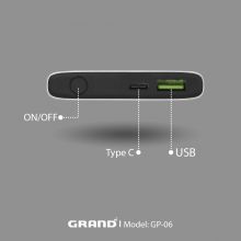پاور بانک گرنداسکای GrandSky مدل GP-06 خروجی PD 22.5W ظرفیت 10000 mAh