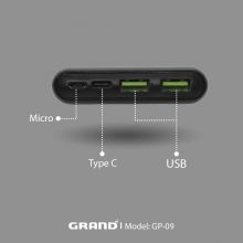 پاور بانک گرنداسکای GrandSky مدل GP-09 خروجی PD 22.5W ظرفیت 10000